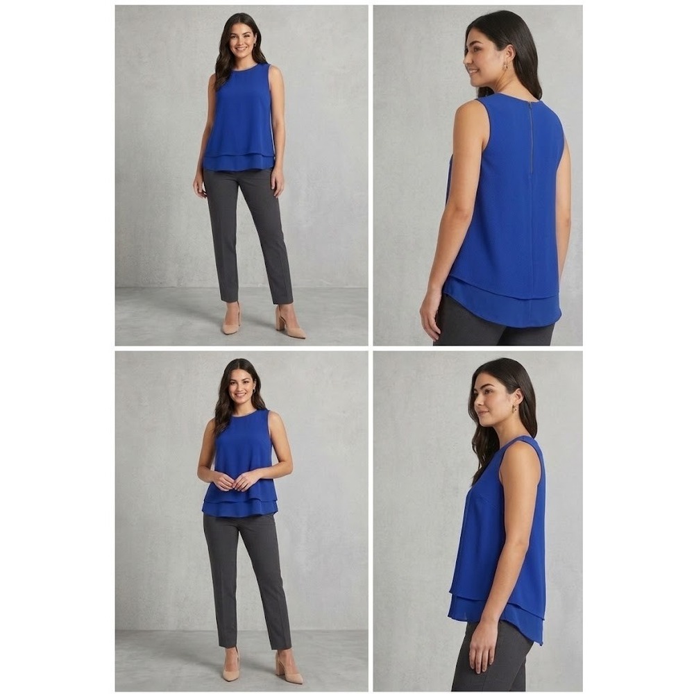 NWT Rose + Olive Tank Top Womens L Royal Blue Sleeveless Comfort Layered